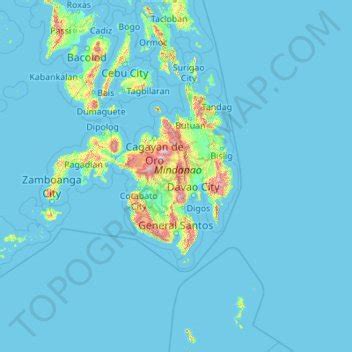high resolution mindanao map|Mindanao topographic map, elevation, terrain.